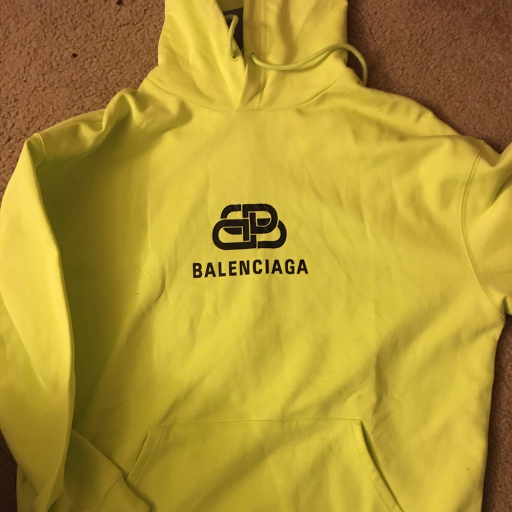Authentic Balenciaga Hoodie Yellow Large